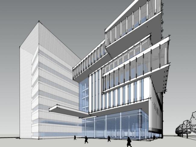 Sketchup文化模型|多层图书馆，文化建筑，现代风格