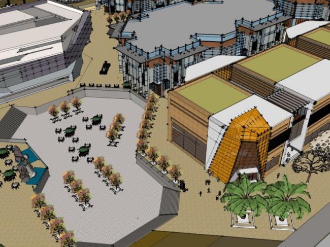 Sketchup综合体模型|多高层商业综合体，现代风格