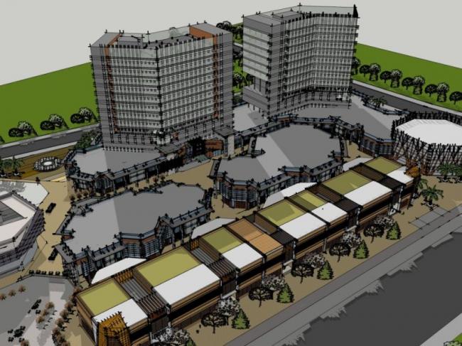 Sketchup综合体模型|多高层商业综合体，现代风格