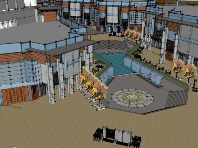 Sketchup综合体模型|多高层商业综合体，现代风格