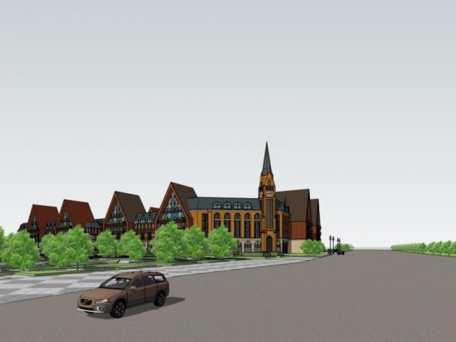 Sketchup商业模型|多层商业街风情街，古典风格