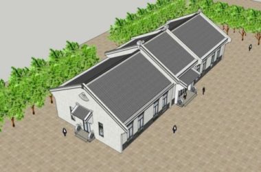 Sketchup住宅模型|养老院，现代中式风格-BIM建筑网