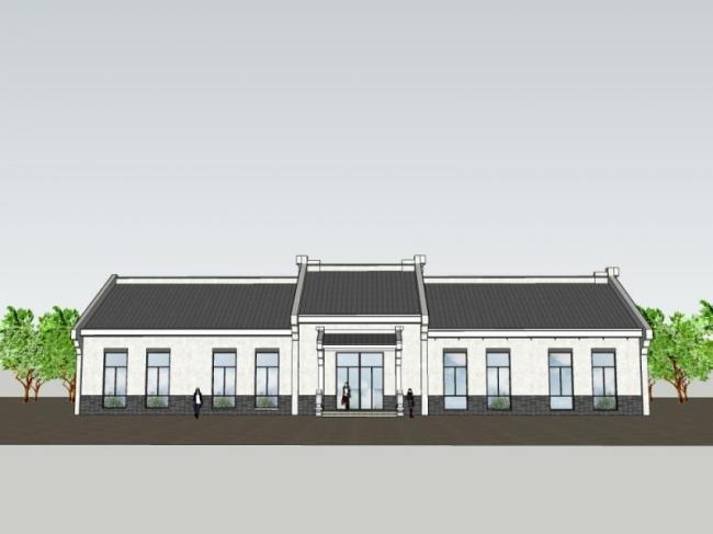 Sketchup住宅模型|养老院，现代中式风格