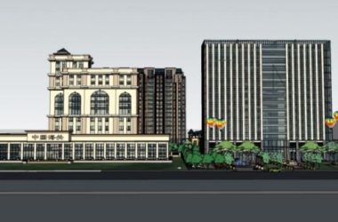 Sketchup办公模型|高层办公楼，现代风格-BIM建筑网