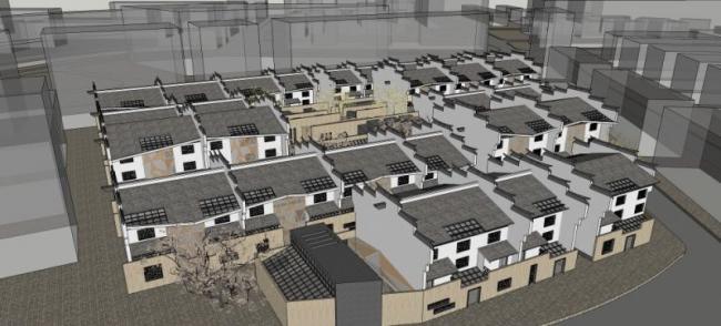 Sketchup住宅模型|多层住宅，东方新古典，现代中式风格