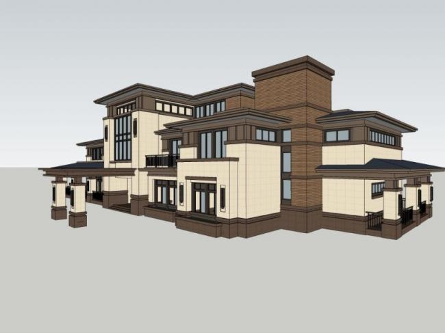 Sketchup商业模型|多层会所，古典风格