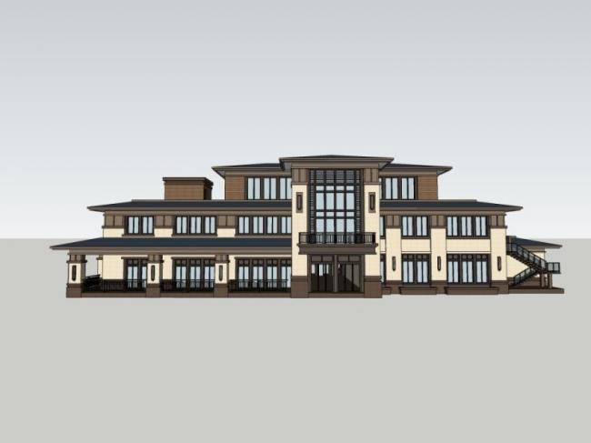 Sketchup商业模型|多层会所，古典风格