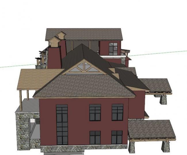 Sketchup商业模型|多层会所，欧式古典风格