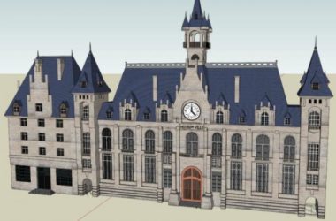 Sketchup酒店模型|多层酒店，法式古典风格-BIM建筑网