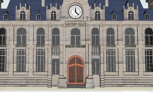 Sketchup酒店模型|多层酒店，法式古典风格