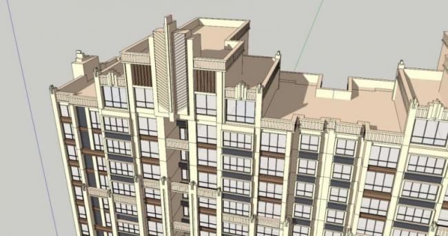 Sketchup住宅模型|超高层住宅，居住建筑，古典风格
