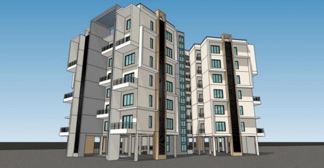 Sketchup住宅模型|小高层住宅，多层住宅，现代风格