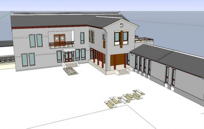 Sketchup住宅模型|低层徽派四合院