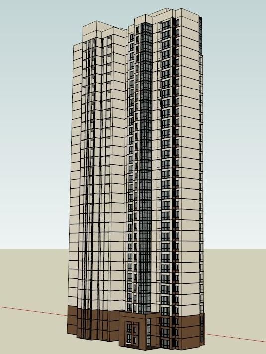 Sketchup住宅模型|超高层住宅，居住建筑，古典风格