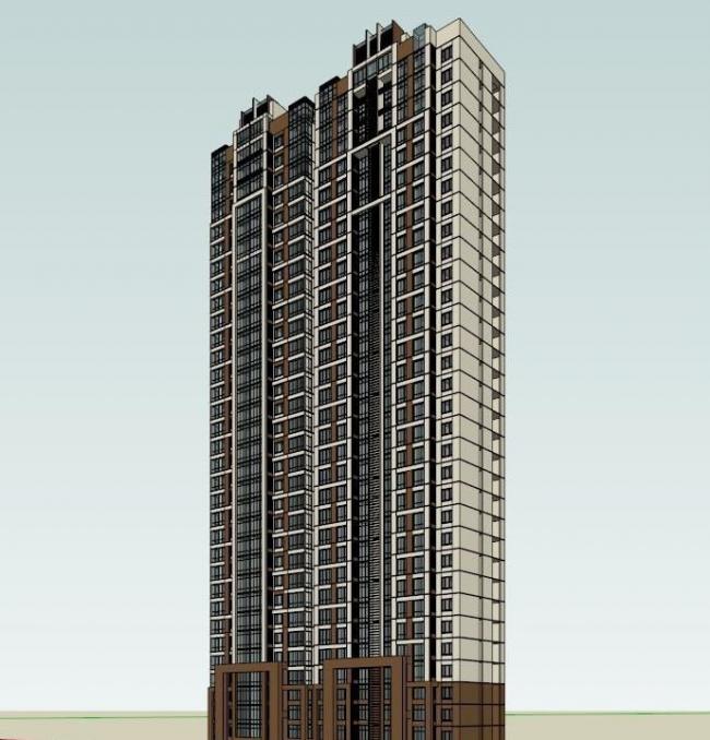 Sketchup住宅模型|超高层住宅，居住建筑，古典风格