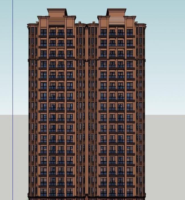 Sketchup住宅模型|高层住宅，居住建筑，古典风格
