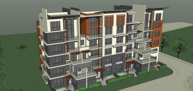 Sketchup住宅模型|小高层，现代风格