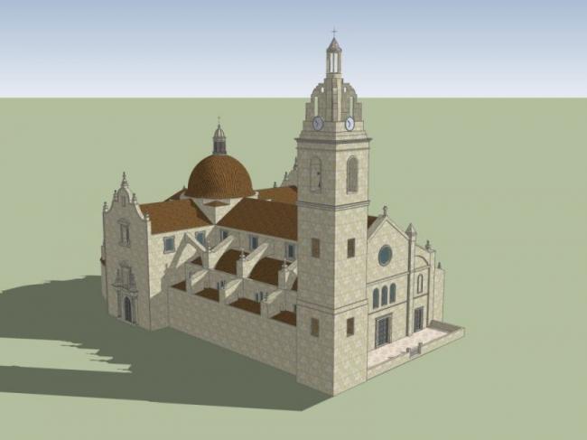 Sketchup文化模型|多层教堂，文化建筑，古典风格