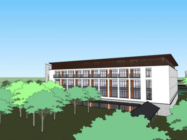 Sketchup医院模型|多层医院，医疗建筑，现代风格