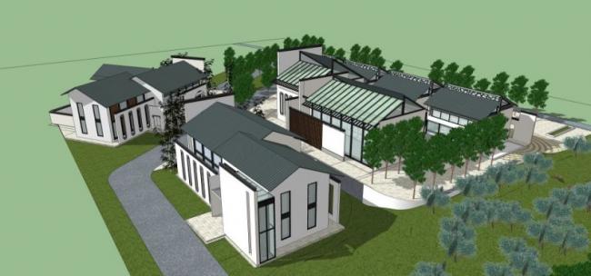 Sketchup商业模型|会所，现代中式风格