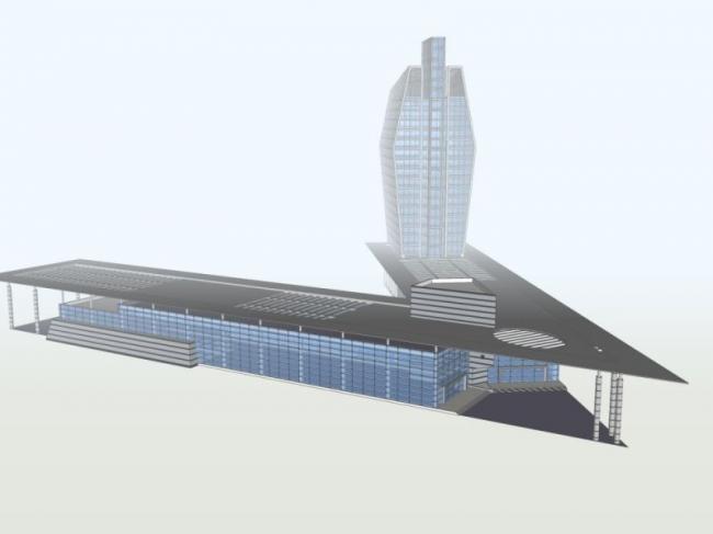 Sketchup综合体模型|多高层商业综合体，现代风格