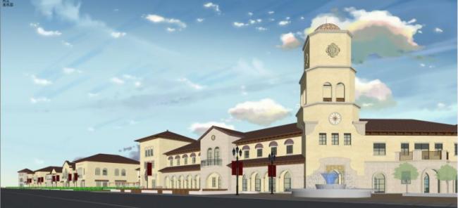 Sketchup商业模型|多层商业街，西班牙古典风格