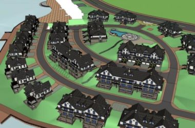 Sketchup住宅模型|别墅群，古典风格-BIM建筑网