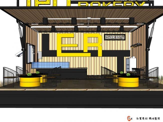 Sketchup商业模型|商店，低层，现代风格