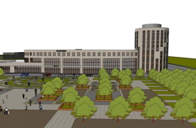 Sketchup车站路桥|多层汽车客运站，现代风格