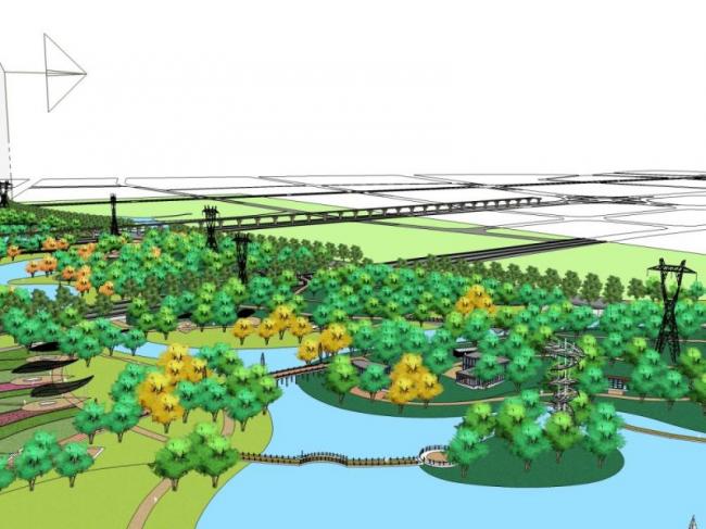 Sketchup景观模型|公园景观，现代风格