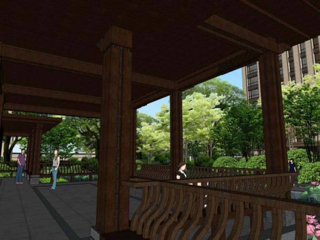 Sketchup景观模型|小区景观，住宅景观，新中式风格