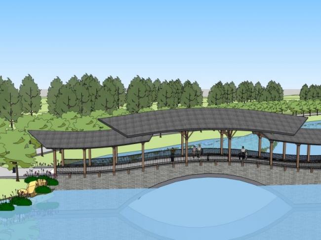 Sketchup古建筑模型|桥，中式风格，古建