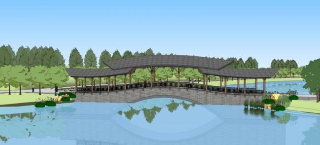 Sketchup古建筑模型|桥，中式风格，古建
