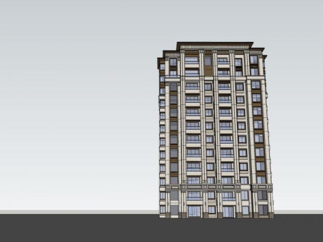Sketchup住宅模型|高层住宅，居住建筑，古典风格