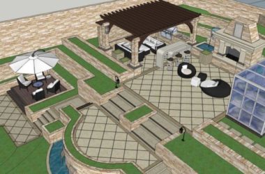 Sketchup景观模型|别墅庭院景观，古典风格-BIM建筑网