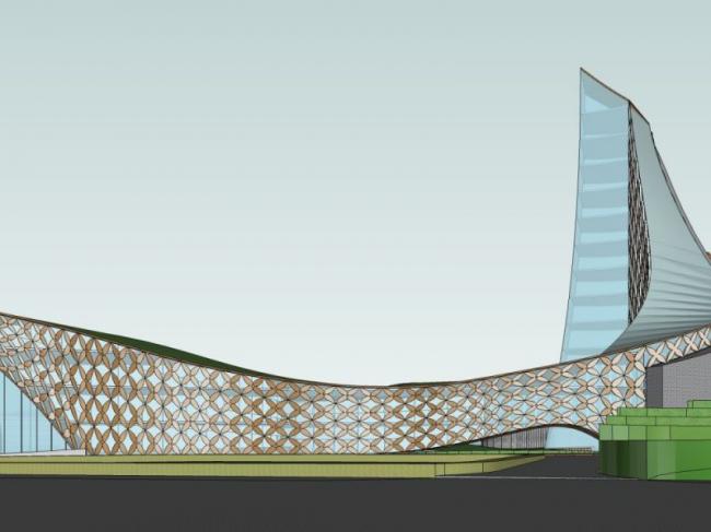 Sketchup文化模型|多层展览馆，文化建筑，现代风格