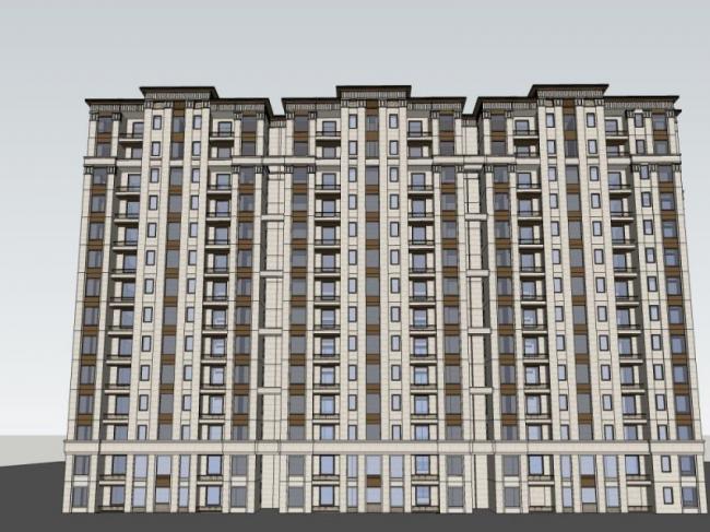 Sketchup住宅模型|高层住宅，居住建筑，古典风格