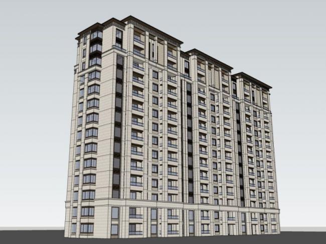Sketchup住宅模型|高层住宅，居住建筑，古典风格