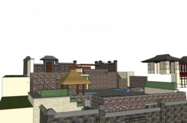 Sketchup景观模型|庭院景观，新中式风格-BIM建筑网