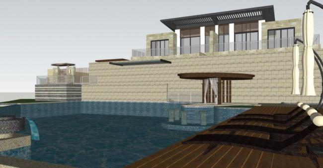 Sketchup景观模型|别墅景观，现代风格