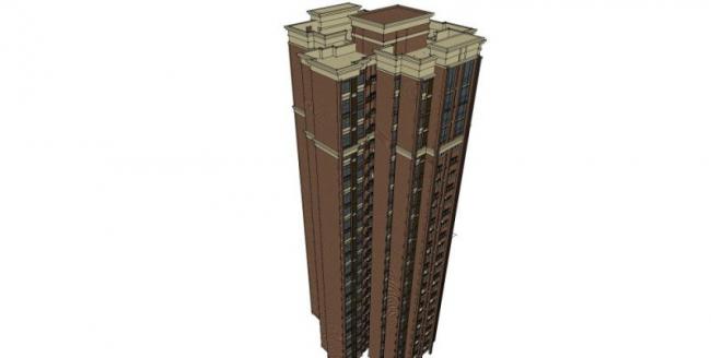 Sketchup住宅模型|高层住宅，古典风格