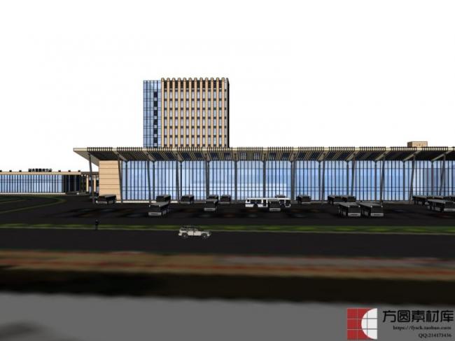 Sketchup车站路桥|多高层汽车客运站，现代风格