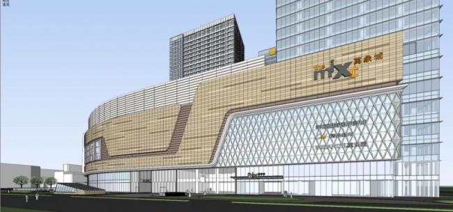 Sketchup综合体模型|多高层商业综合体，现代风格