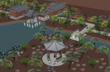 Sketchup景观模型|园林景观，中式园林，中式风格-BIM建筑网