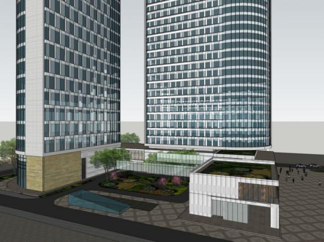 Sketchup酒店模型|高层酒店，现代风格