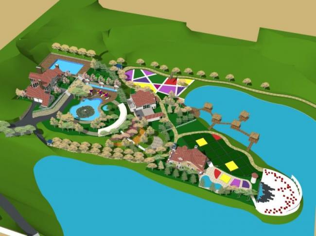 Sketchup景观模型|滨水景观，现代风格