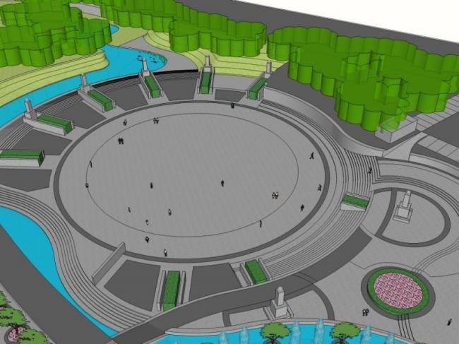 Sketchup景观模型|公园景观，现代风格