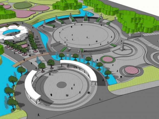 Sketchup景观模型|公园景观，现代风格