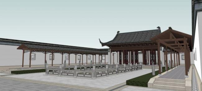 Sketchup住宅模型|园林，中式风格