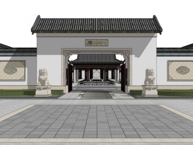 Sketchup住宅模型|园林，中式风格